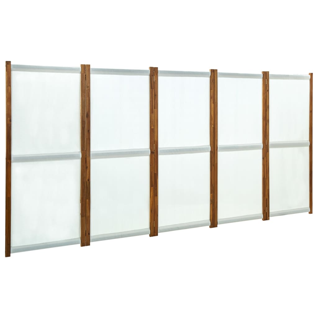 vidaXL 5-panels rumdeler 350x170 cm cremefarvet