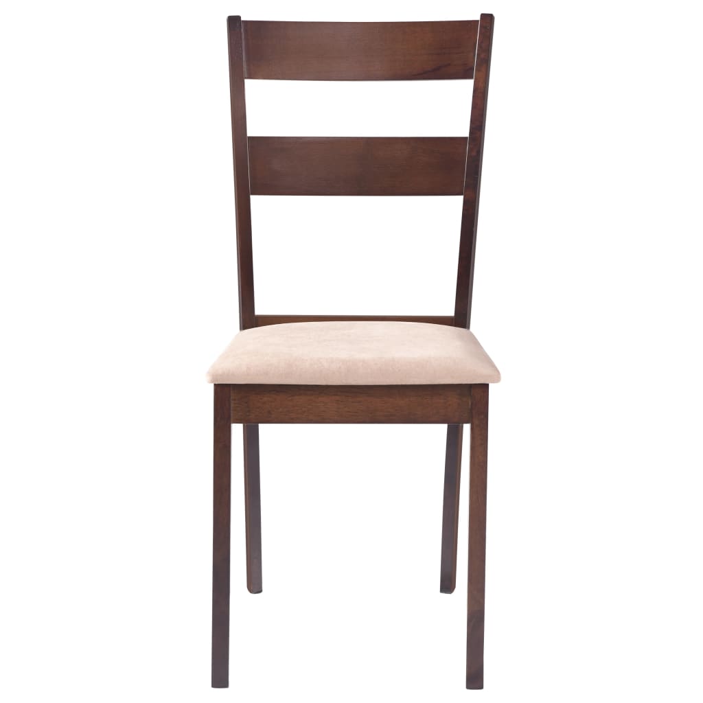 vidaXL spisebordsstole 4 stk. massivt gummitræ brun