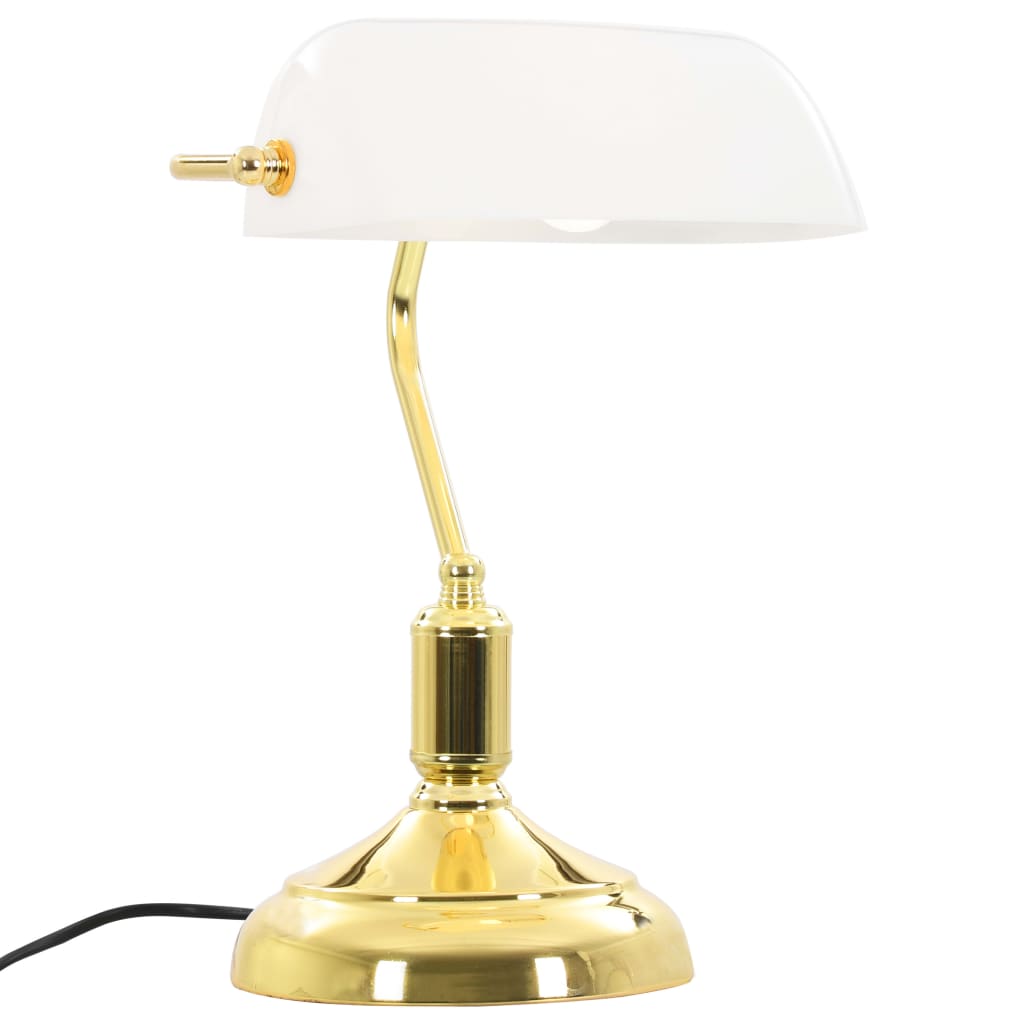 vidaXL skrivebordslampe 40 W hvid og guldfarvet