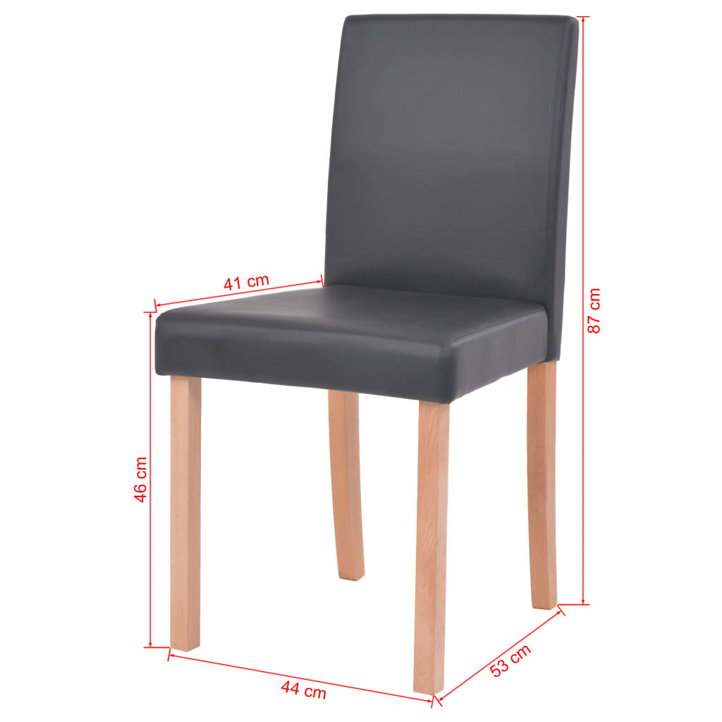 vidaXL spisebord og -stole 5 dele kunstlæder egetræ sort