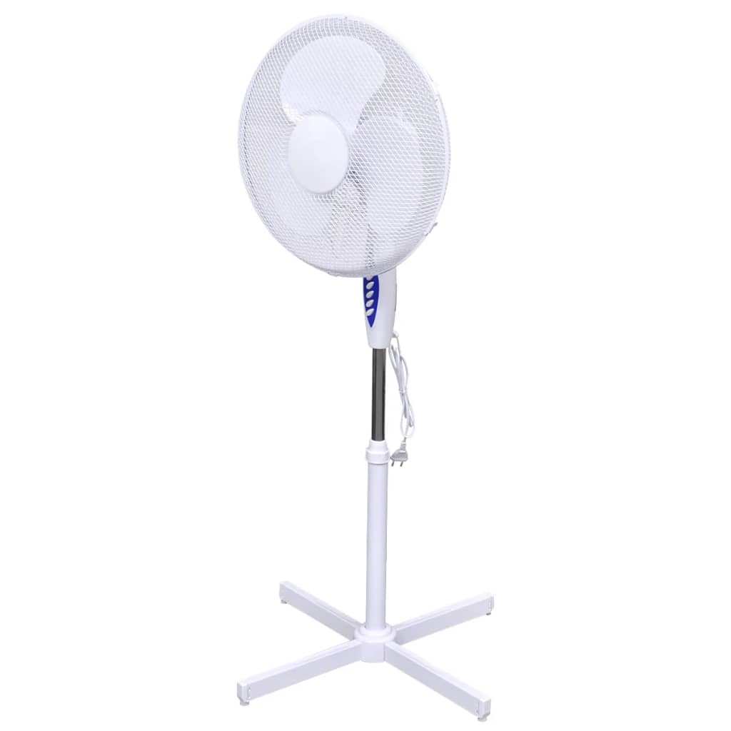 Oscillerende ventilator på fod, justerbar højde og hældning 60 W Hvid
