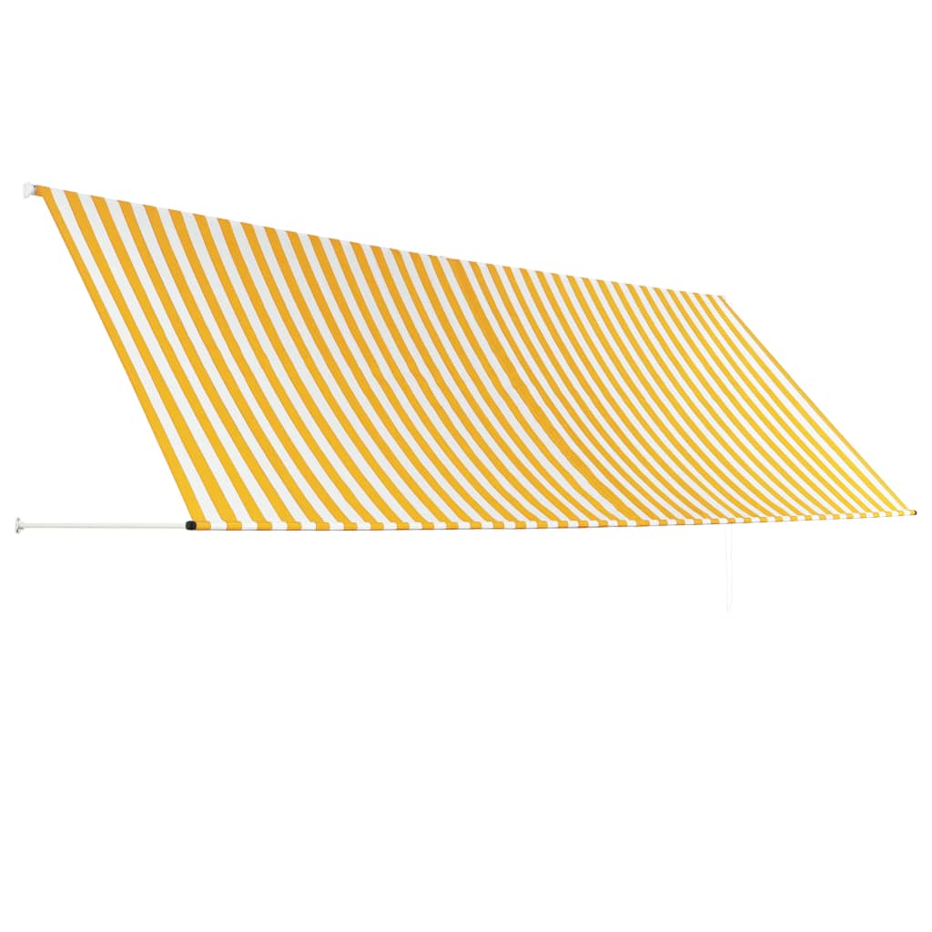 vidaXL foldemarkise 400x150 cm gul og hvid