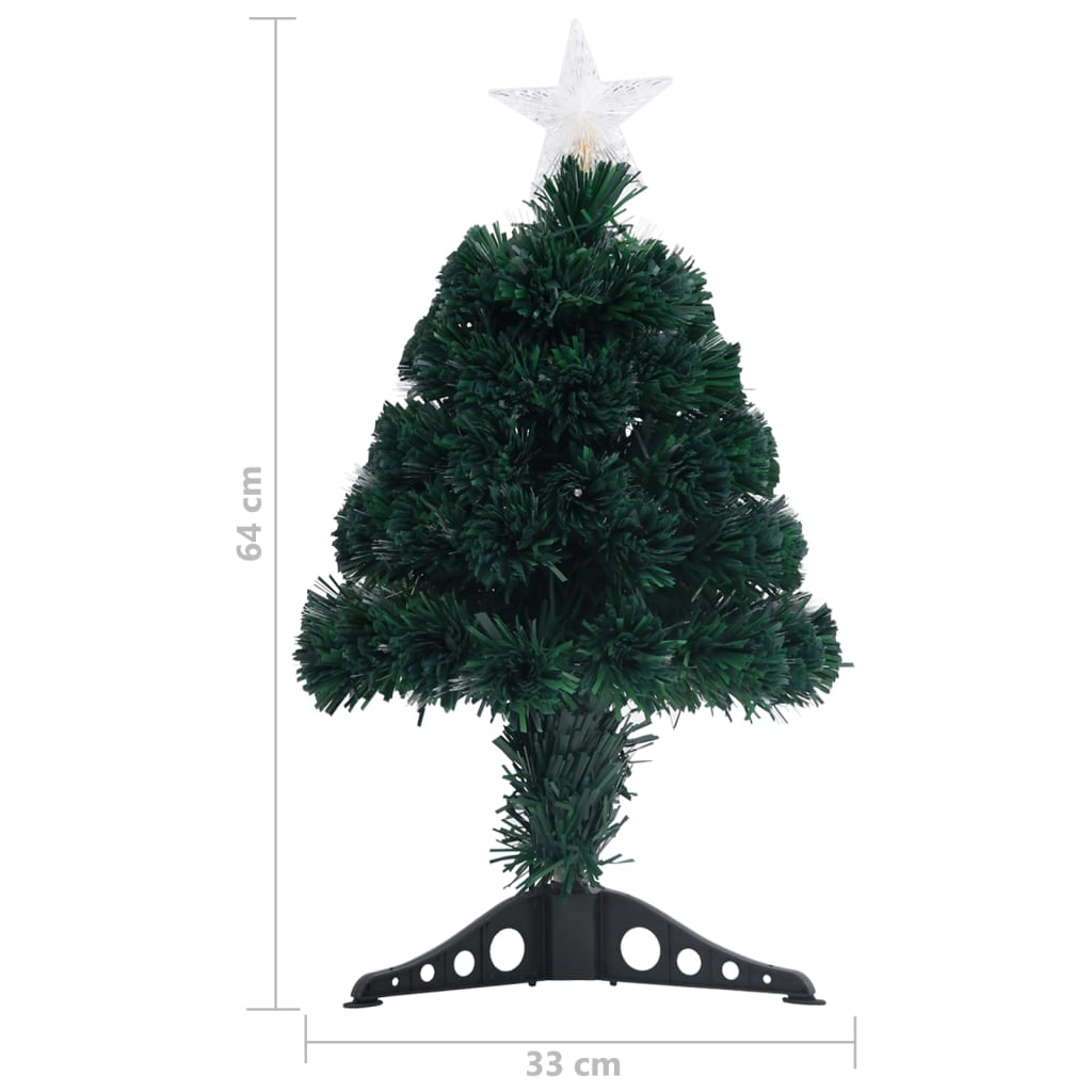 vidaXL juletræ med juletræsfod og lys 64 cm fiberoptisk