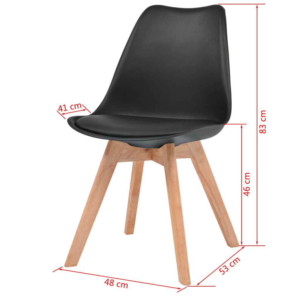 vidaXL spisebordsstole 2 stk. plastik sort