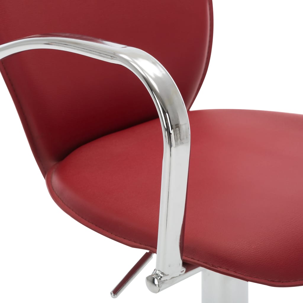 vidaXL barstole med armlæn 2 stk. kunstlæder vinrød
