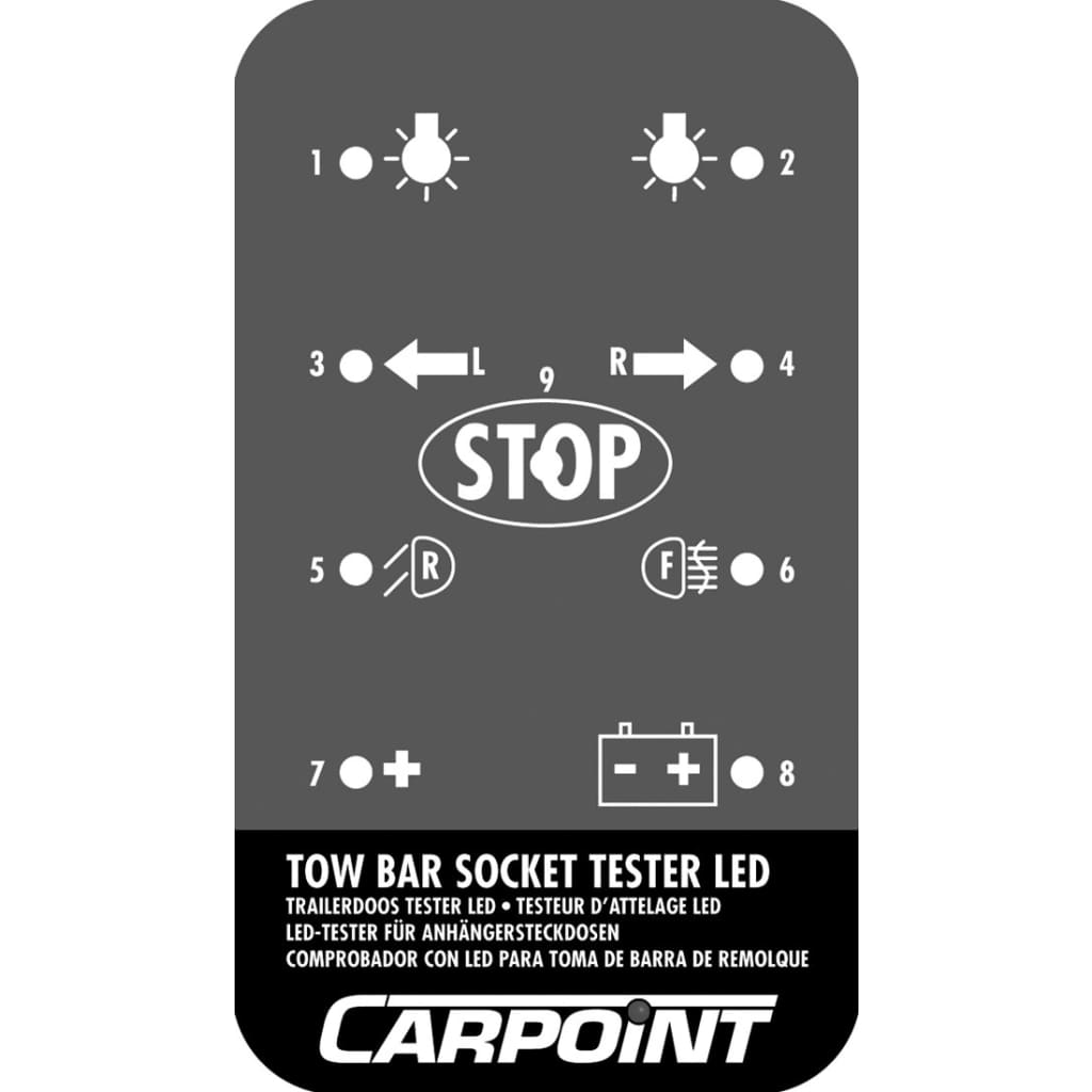 Carpoint LED-trailertester 12 V sort