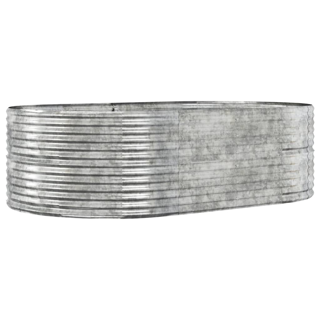 vidaXL plantekasse 212x140x68 cm pulverlakeret stål sølvfarvet