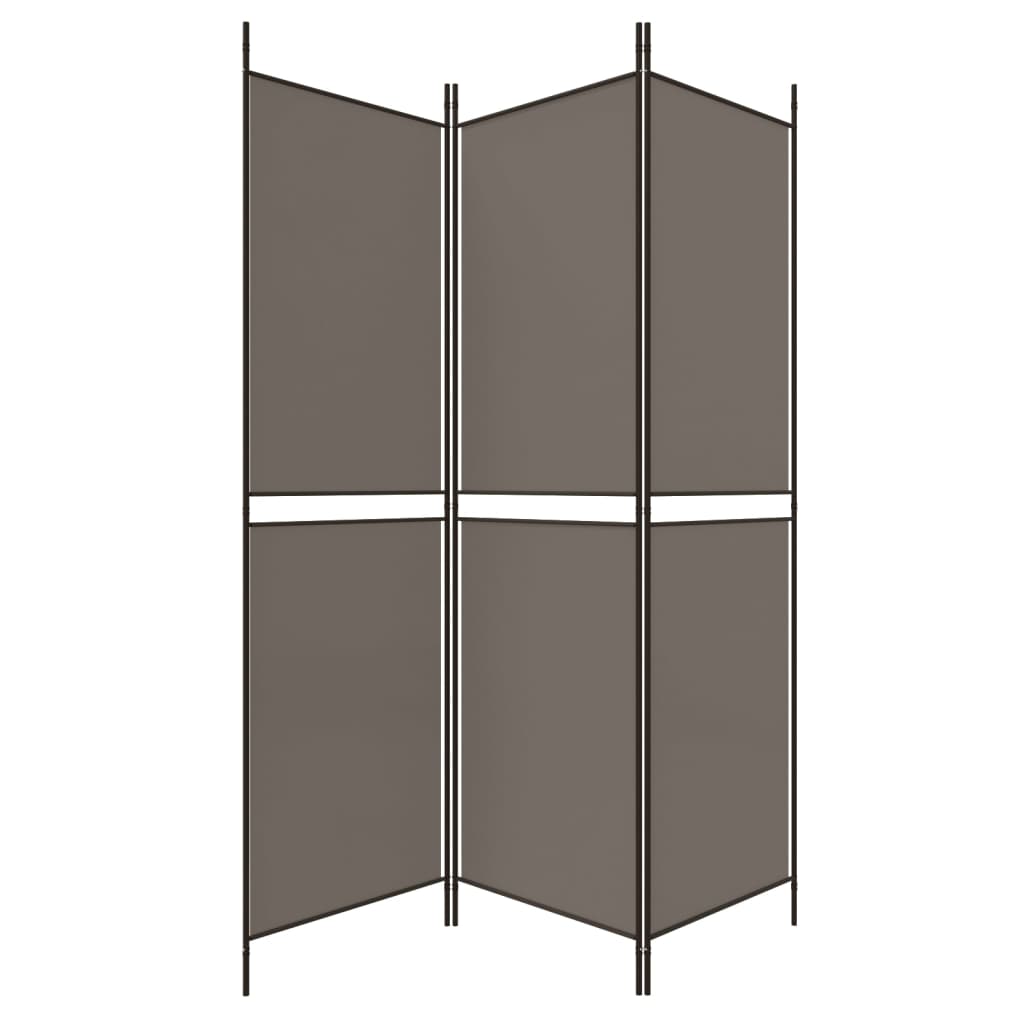 vidaXL 3-panels rumdeler 150x180 cm stof antracitgrå