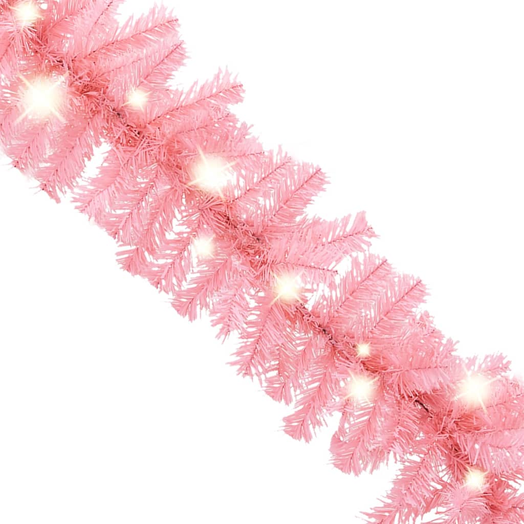 vidaXL juleguirlande med LED-lys 10 m lyserød