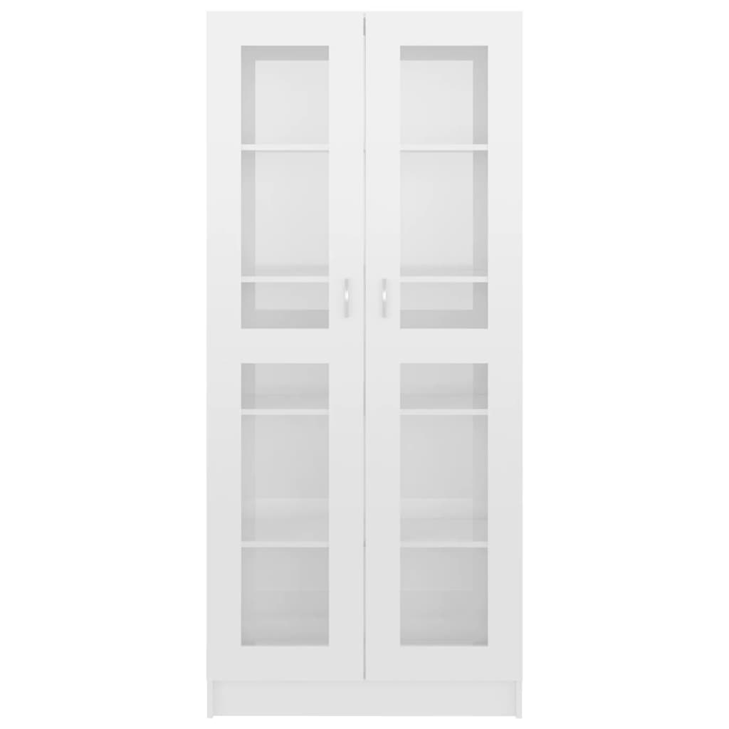 vidaXL vitrineskab 82,5x30,5x185,5 cm spånplade hvid højglans