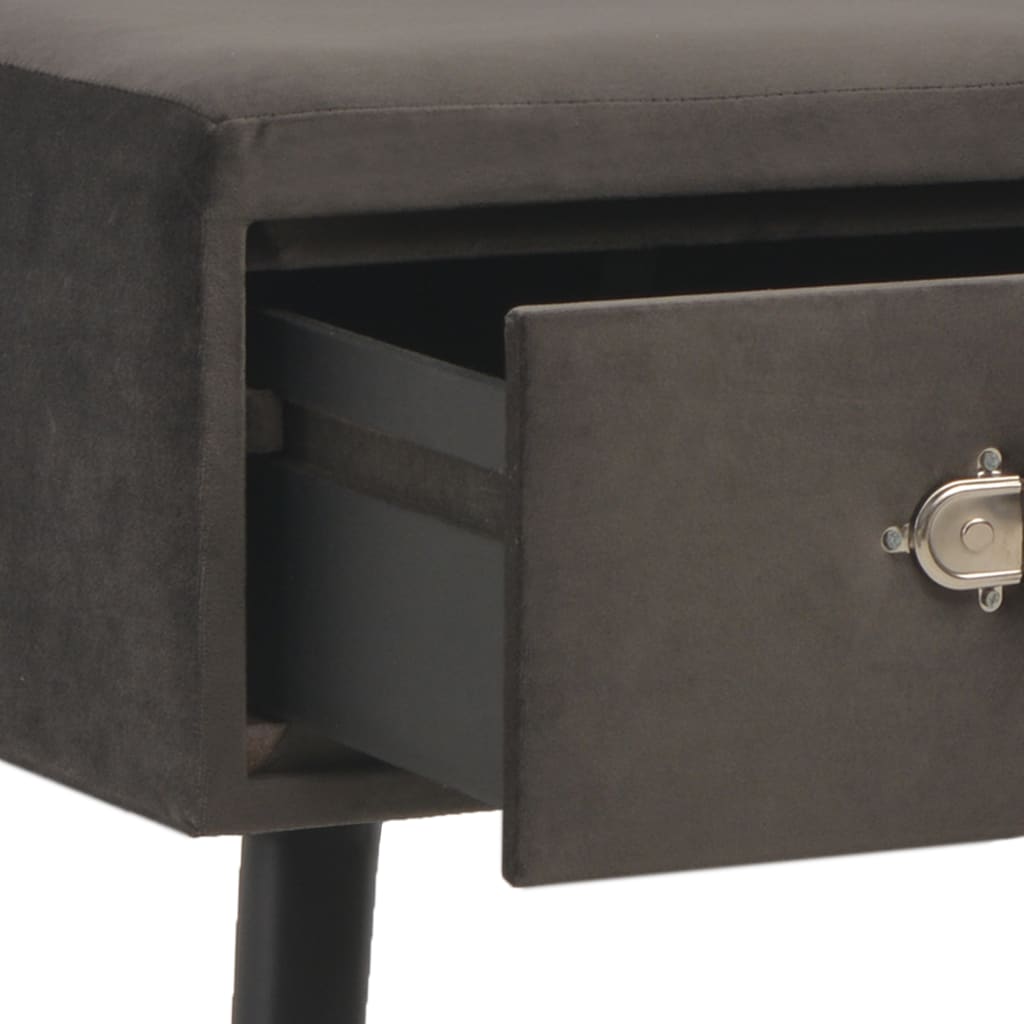 vidaXL sofabord grå 80 x 40 x 46 cm fløjl