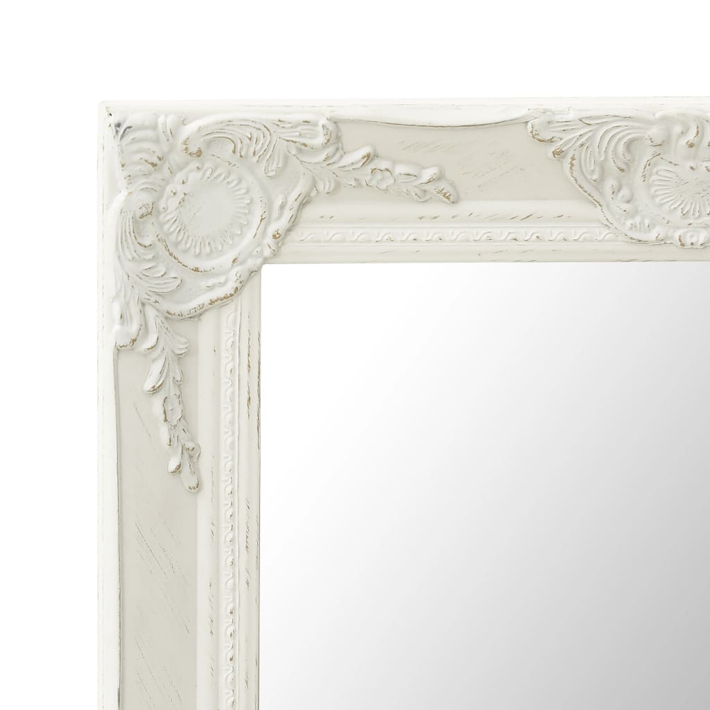 vidaXL vægspejl barokstil 50x60 cm hvid