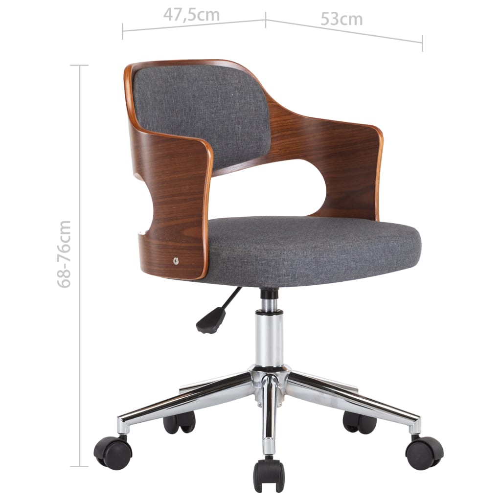 vidaXL drejelige spisebordsstole 4 stk. bøjet træ og stof grå