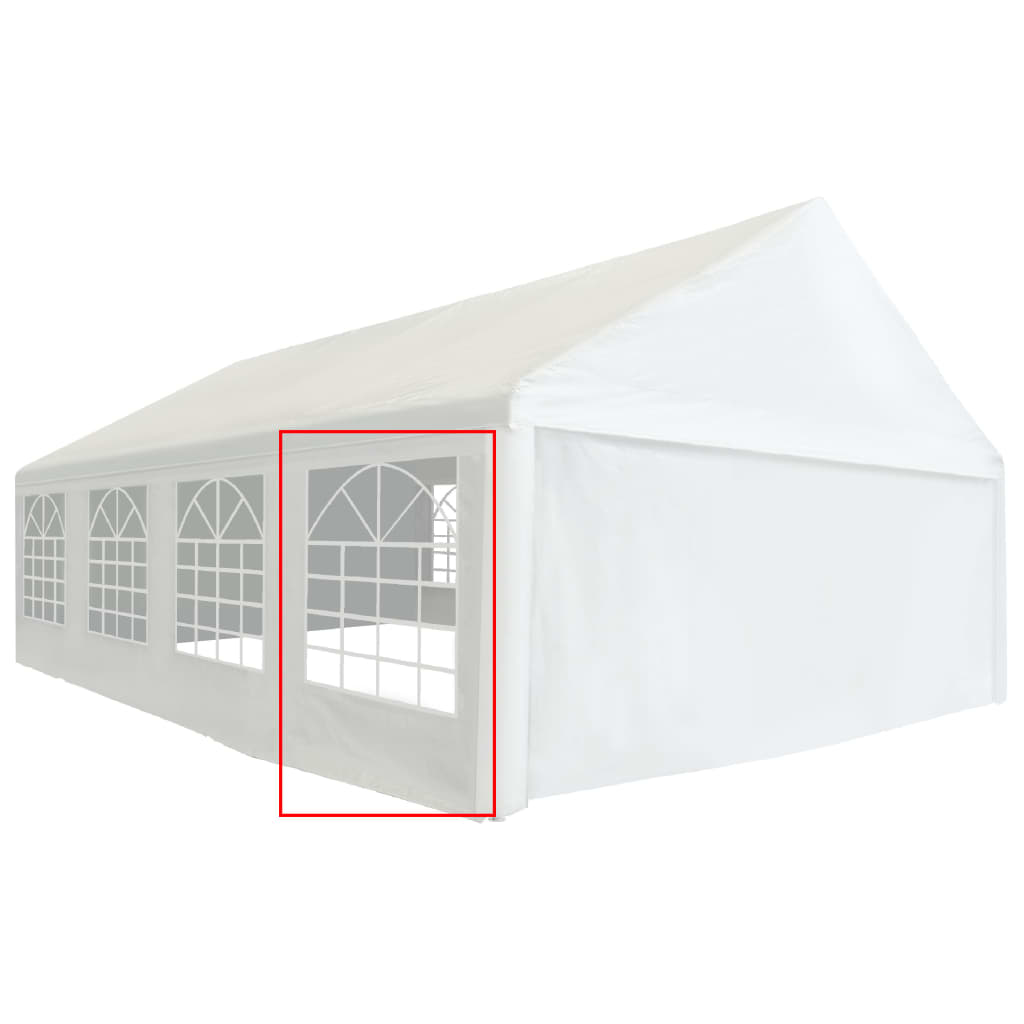 vidaXL sidepanel med vindue til festtelt PVC 2 x 2 m hvid 550 g/m²