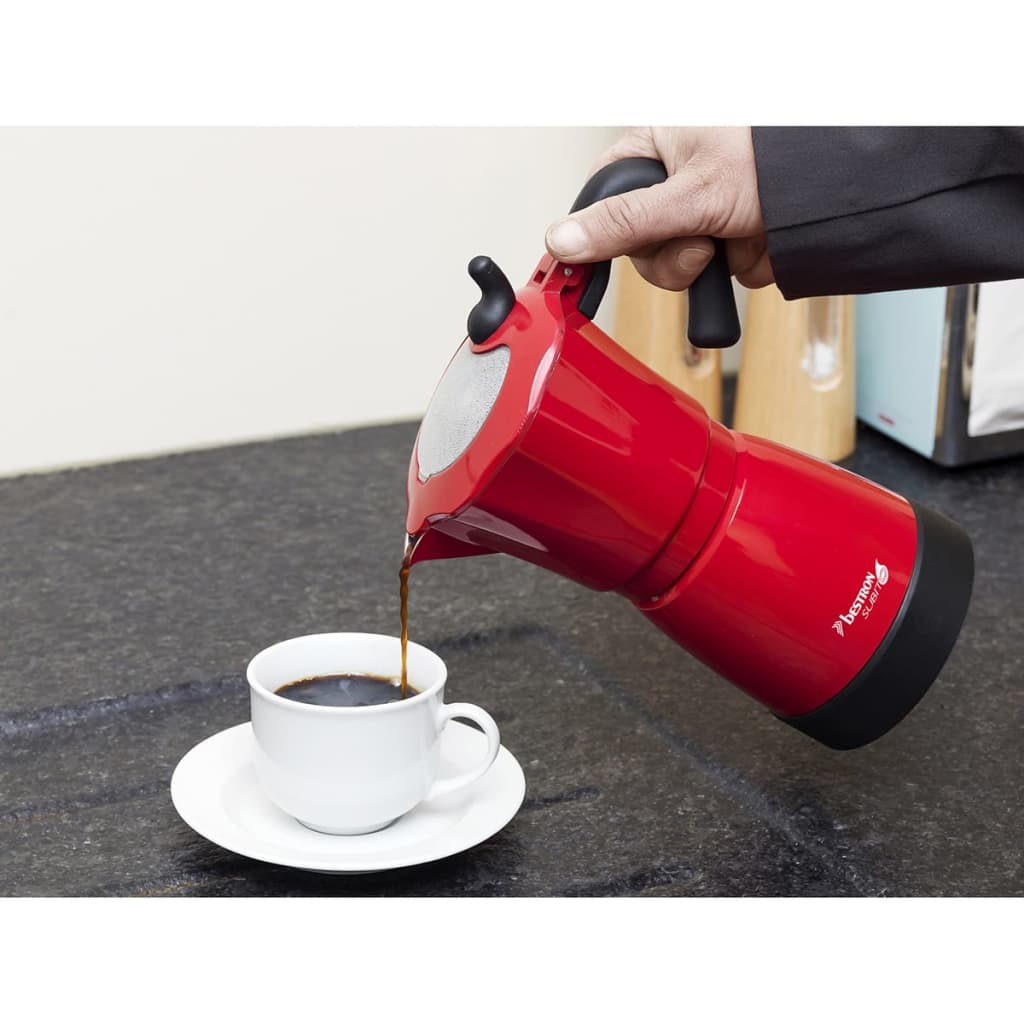 Bestron espressomaskine 6 kopper 480 W rød AES480
