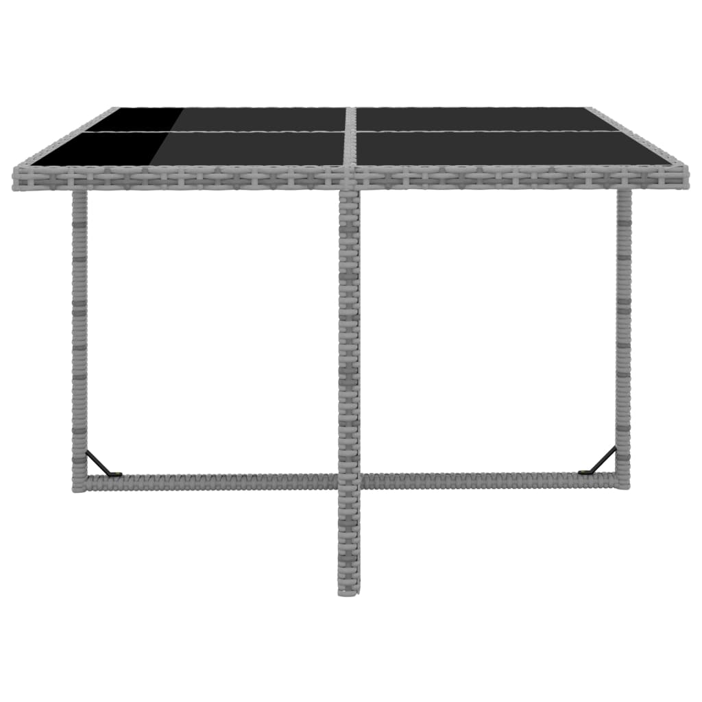 vidaXL udendørs spisebordssæt 9 dele med hynder polyrattan antracitgrå