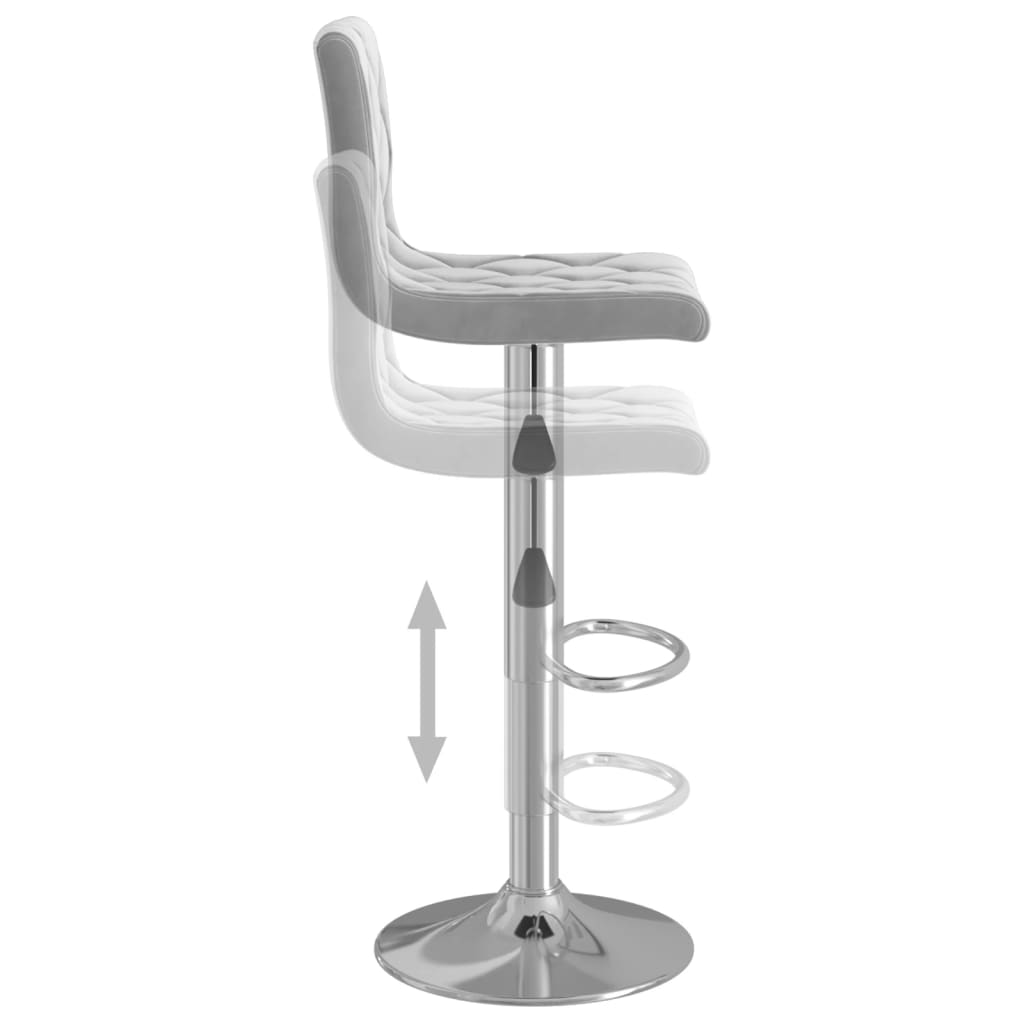 vidaXL barstole 2 stk. fløjl lysegrå