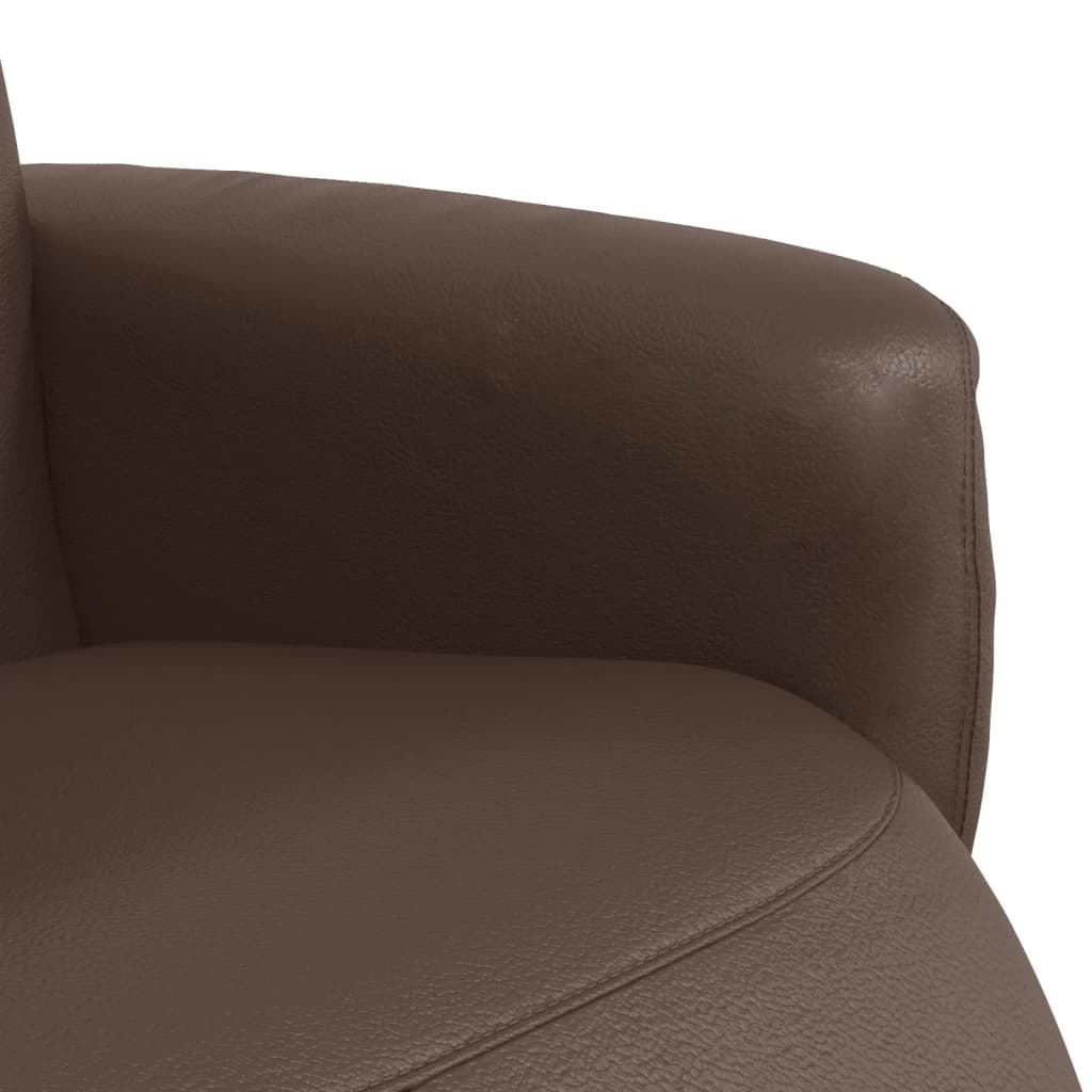 vidaXL lænestol med fodstøtte kunstlæder brun