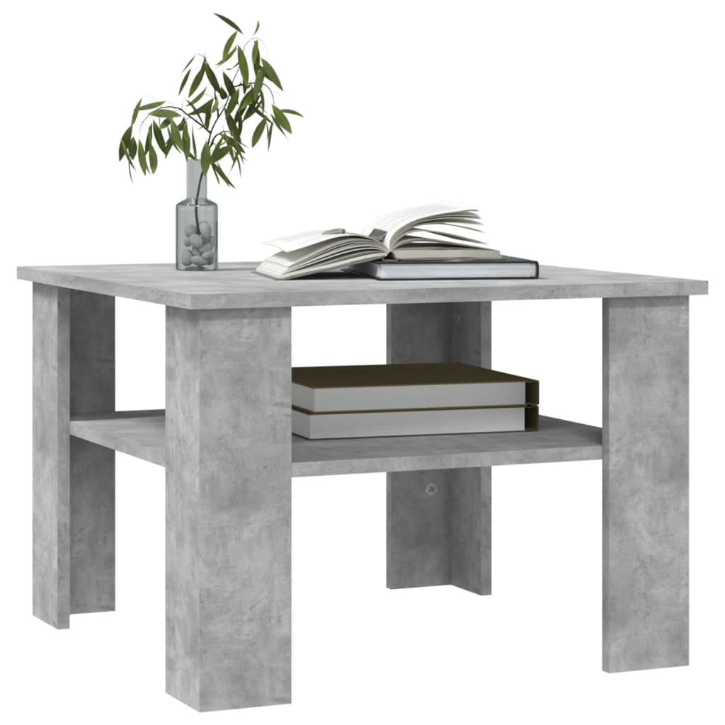vidaXL sofabord 60x60x42 cm konstrueret træ betongrå