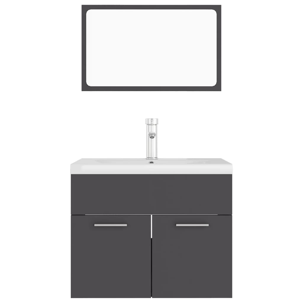 vidaXL badeværelsesmøbelsæt spånplade grå