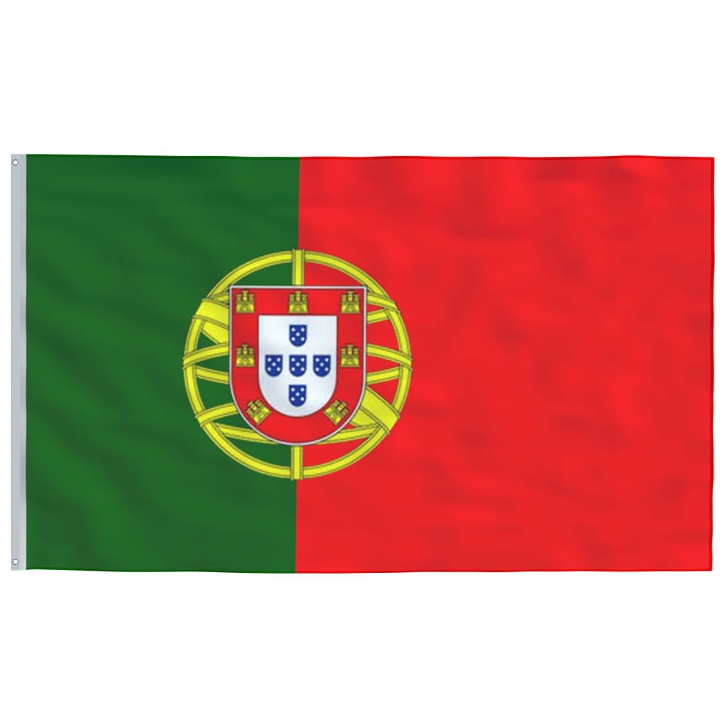 vidaXL Portugal flag og flagstang 5,55 m aluminium