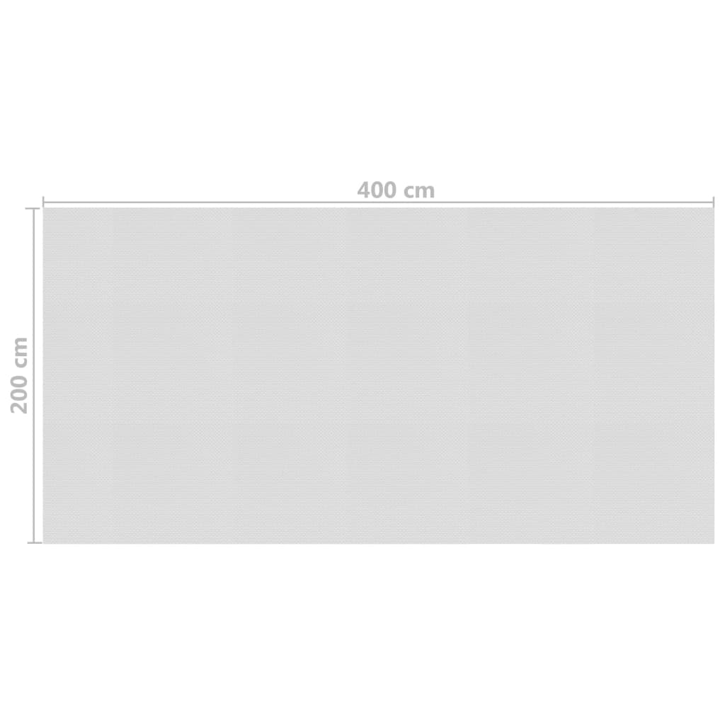 vidaXL flydende solopvarmet poolovertræk 400x200 cm PE grå