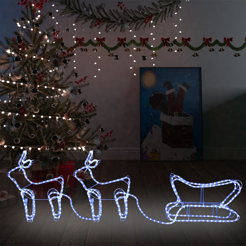 vidaXL rensdyr og kane udendørs juledekoration 576 LED'er