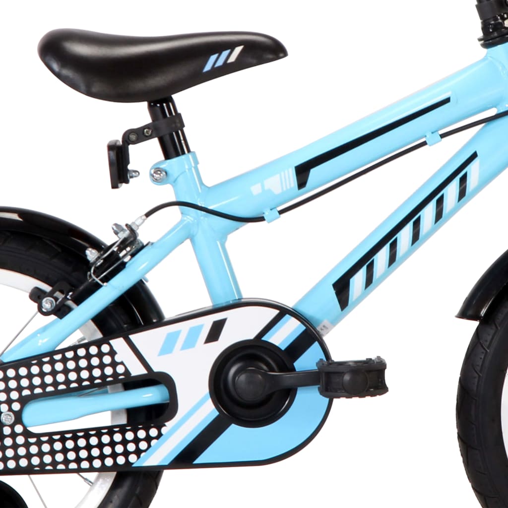 vidaXL børnecykel 14 tommer sort og blå