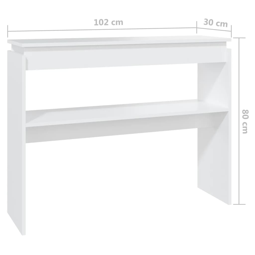 vidaXL konsolbord 102x30x80 cm spånplade hvid