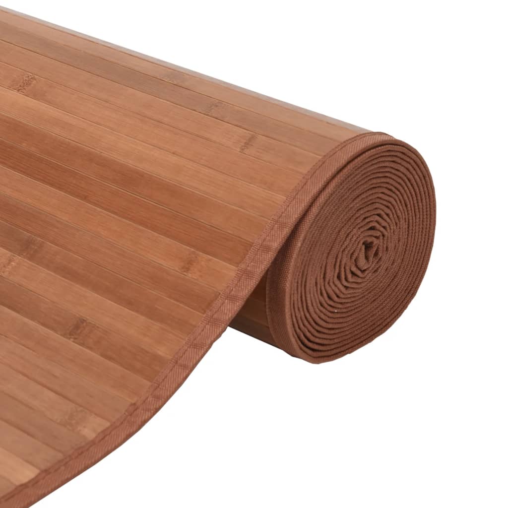 vidaXL gulvtæppe 100x100 cm firkantet bambus brun