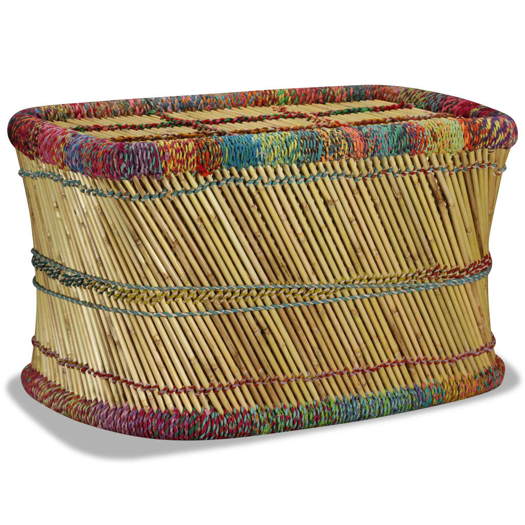 vidaXL sofabord i bambus med chindi-detaljer flerfarvet