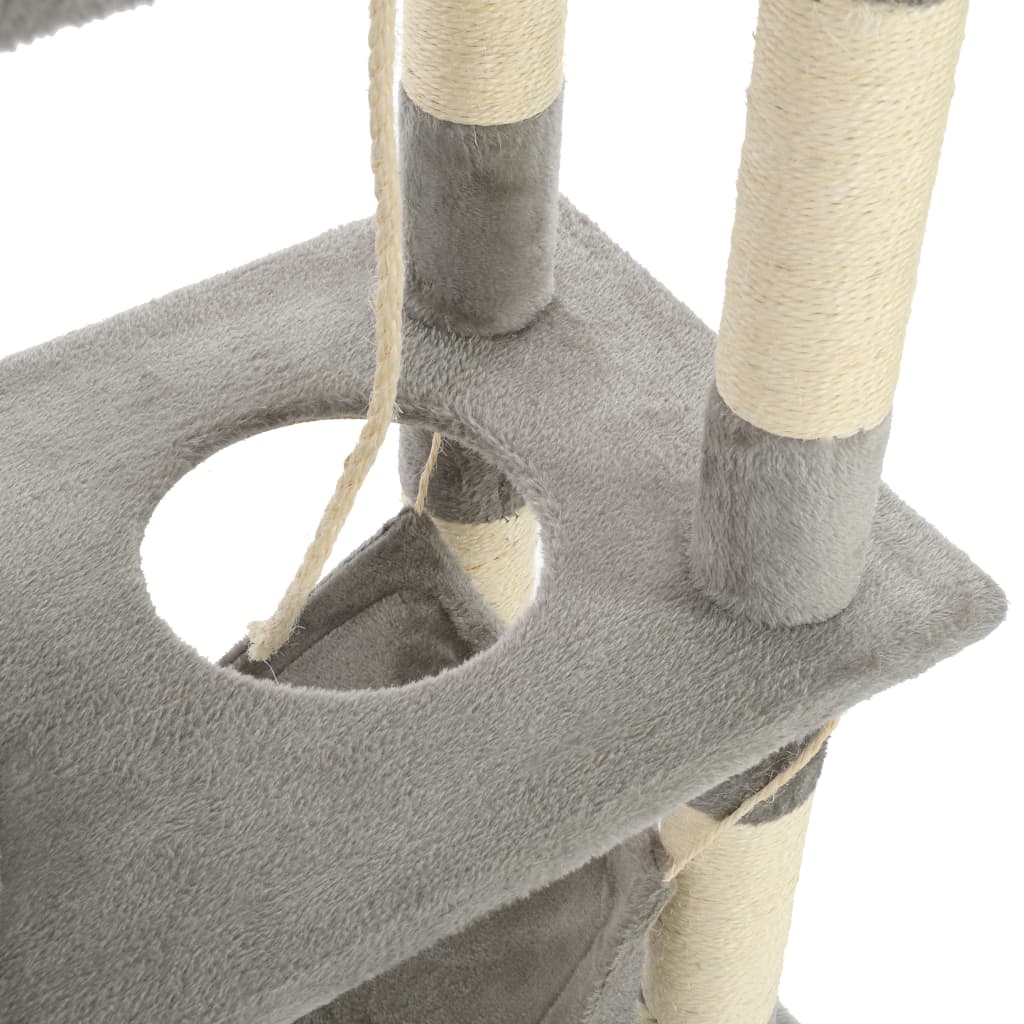 vidaXL kradsetræ til katte med sisal-kradsestolper 140 cm grå