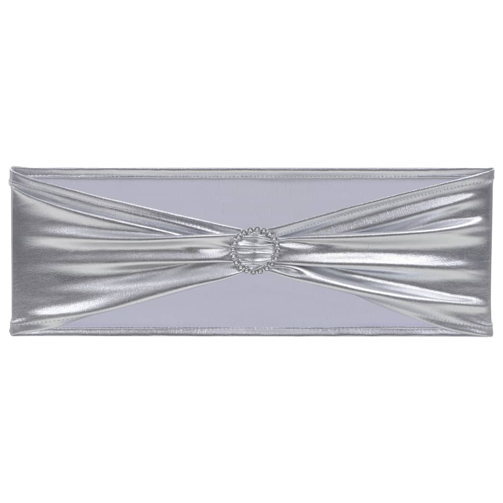 vidaXL strækbare stolebånd med diamantspænde 25 stk. sølvfarvet