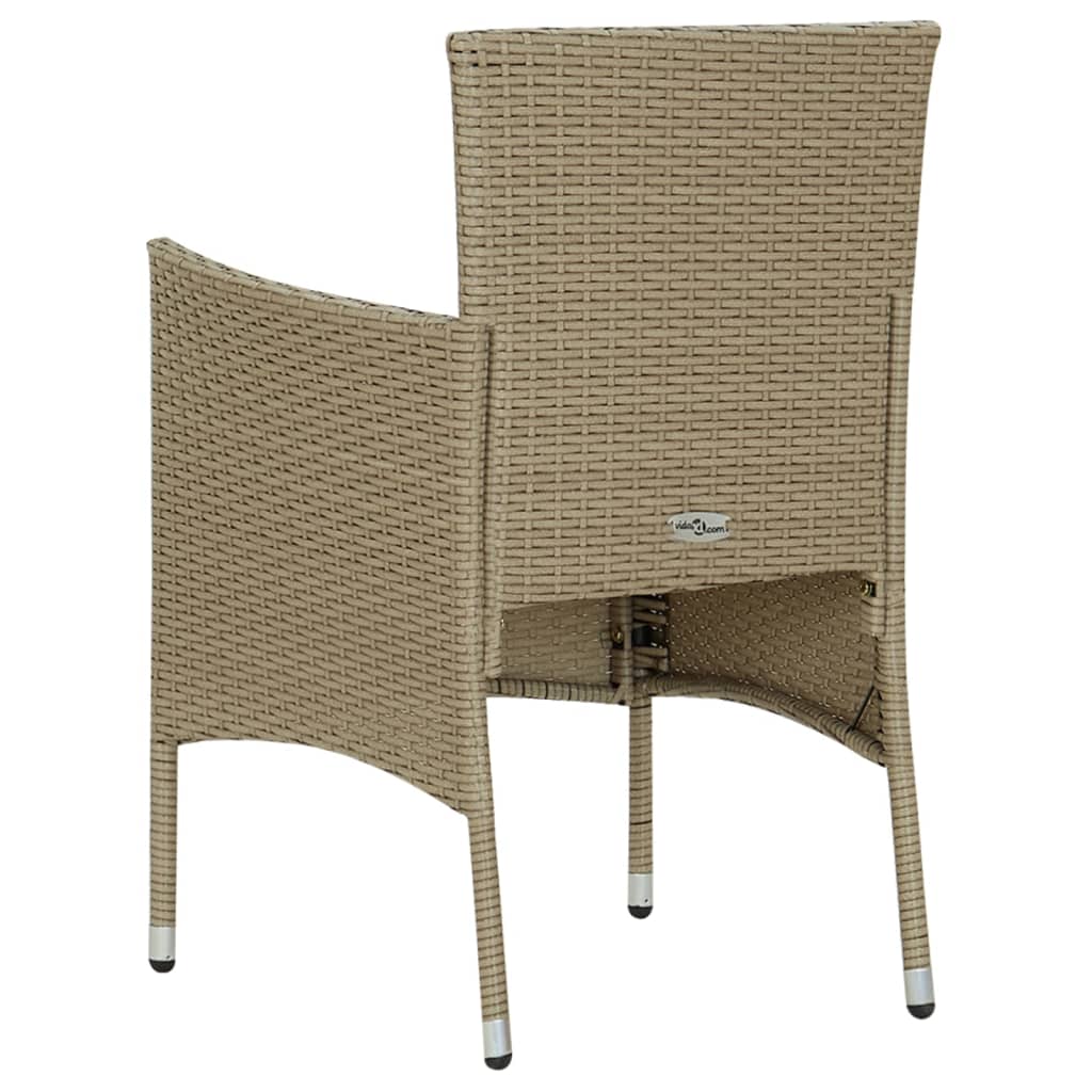vidaXL spisebordsstole til haven 4 stk. polyrattan beige