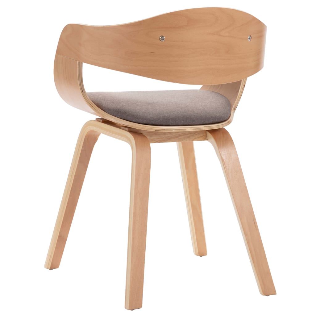 vidaXL spisebordsstole 2 stk. bøjet træ og stof gråbrun