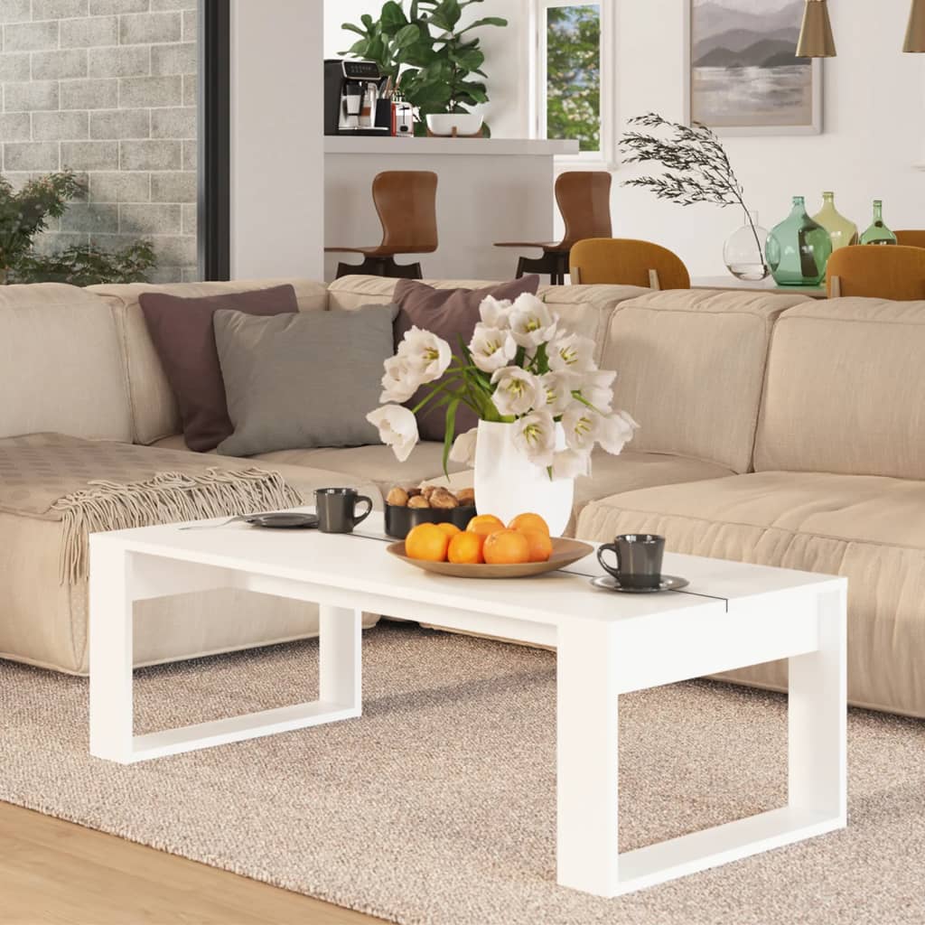 vidaXL sofabord 110x50x35 cm konstrueret træ hvid