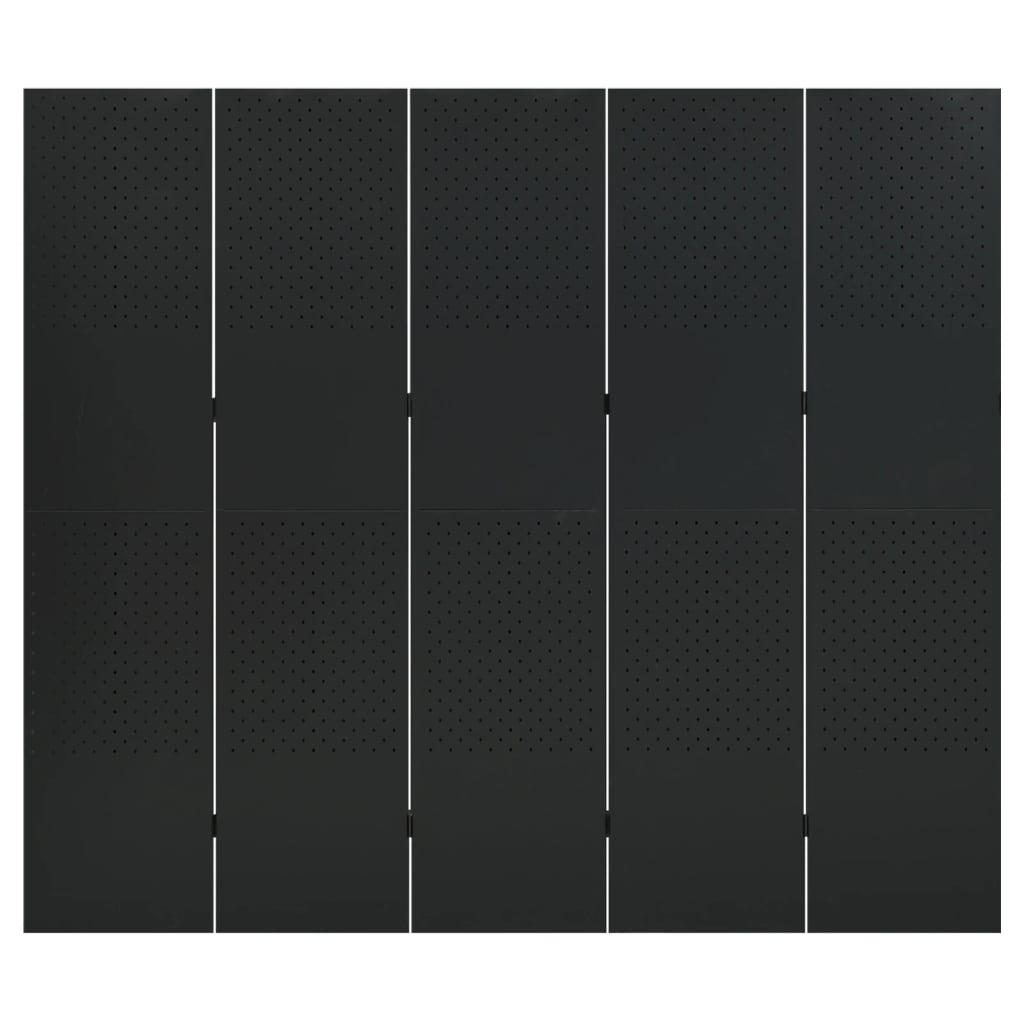 vidaXL 5-panels rumdeler 200x180 cm stål sort