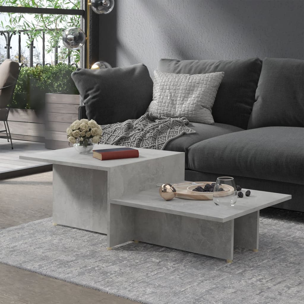 vidaXL sofabord 111,5x50x33 cm konstrueret træ betongrå
