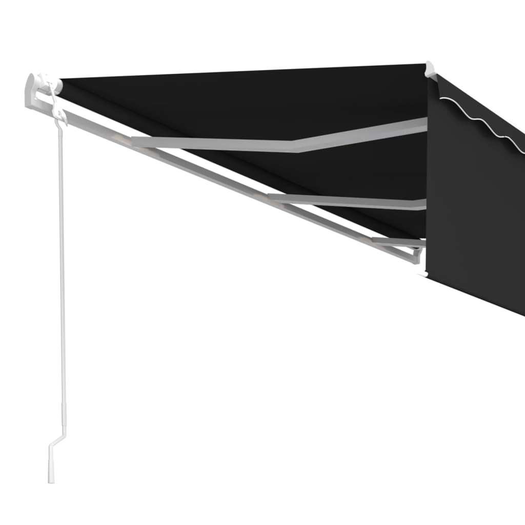 vidaXL markise m. gardin 6x3 m automatisk betjening antracitgrå