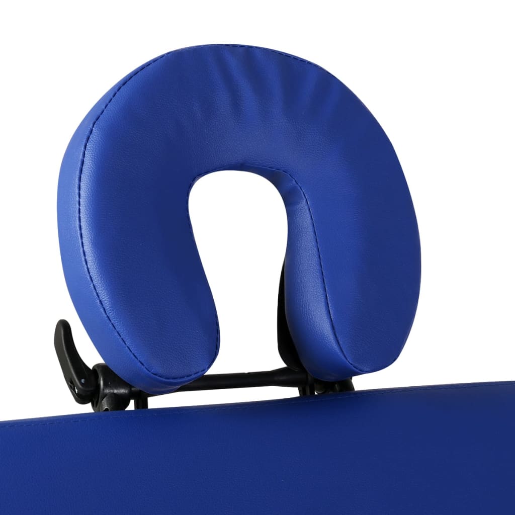 vidaXL sammenfoldeligt massagebord med træstel 2 zoner blå