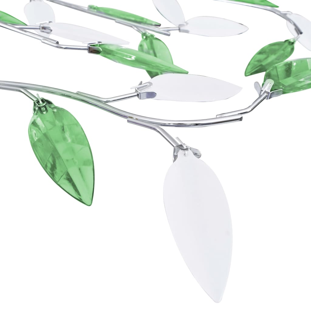 vidaXL loftslampe med krystalblade akryl til 5 E14-pærer grøn