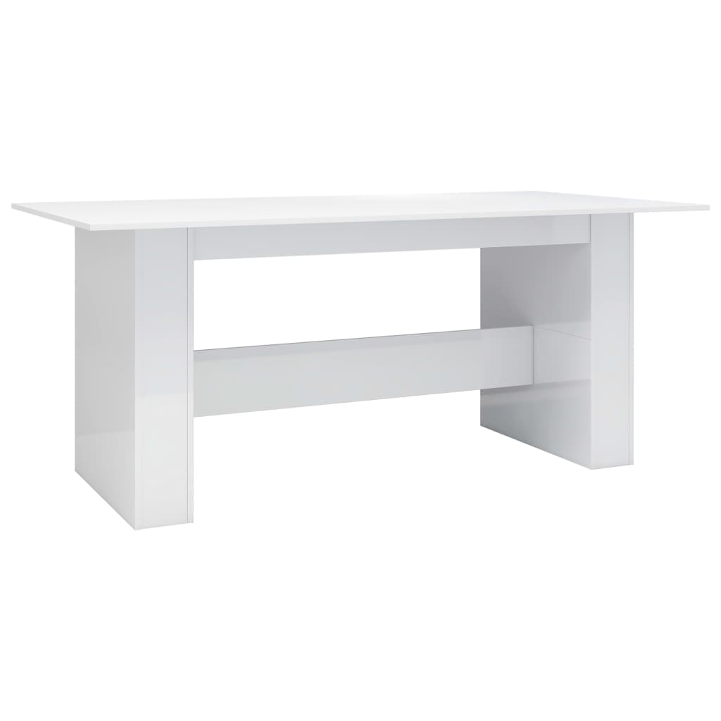 vidaXL spisebord 180 x 90 x 76 cm spånplade hvid højglans