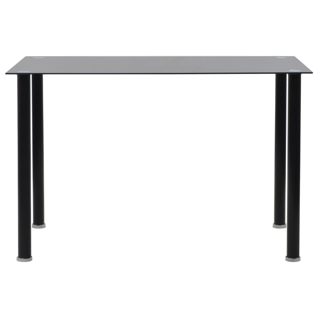 vidaXL spisebordssæt i 5 dele kunstlæder og stål glas sort