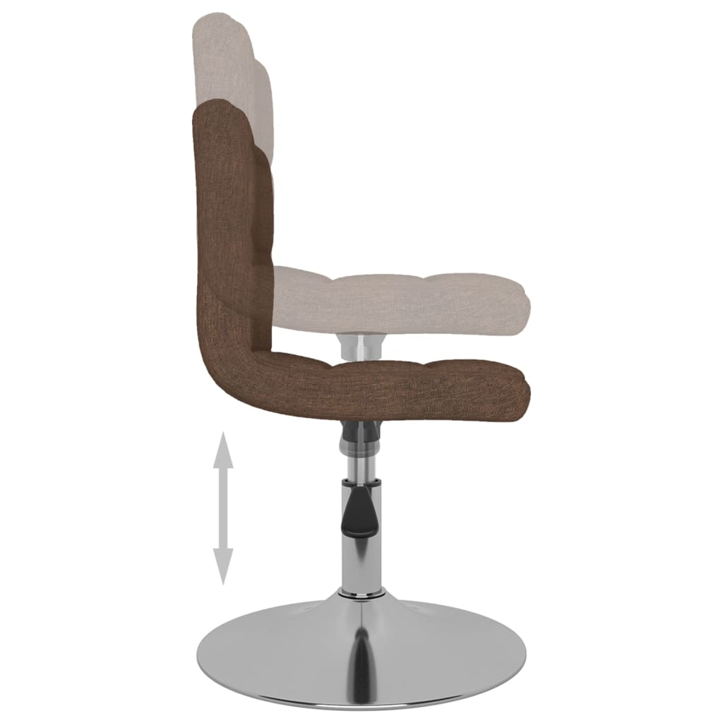 vidaXL drejelige spisebordsstole 2 stk. stof brun
