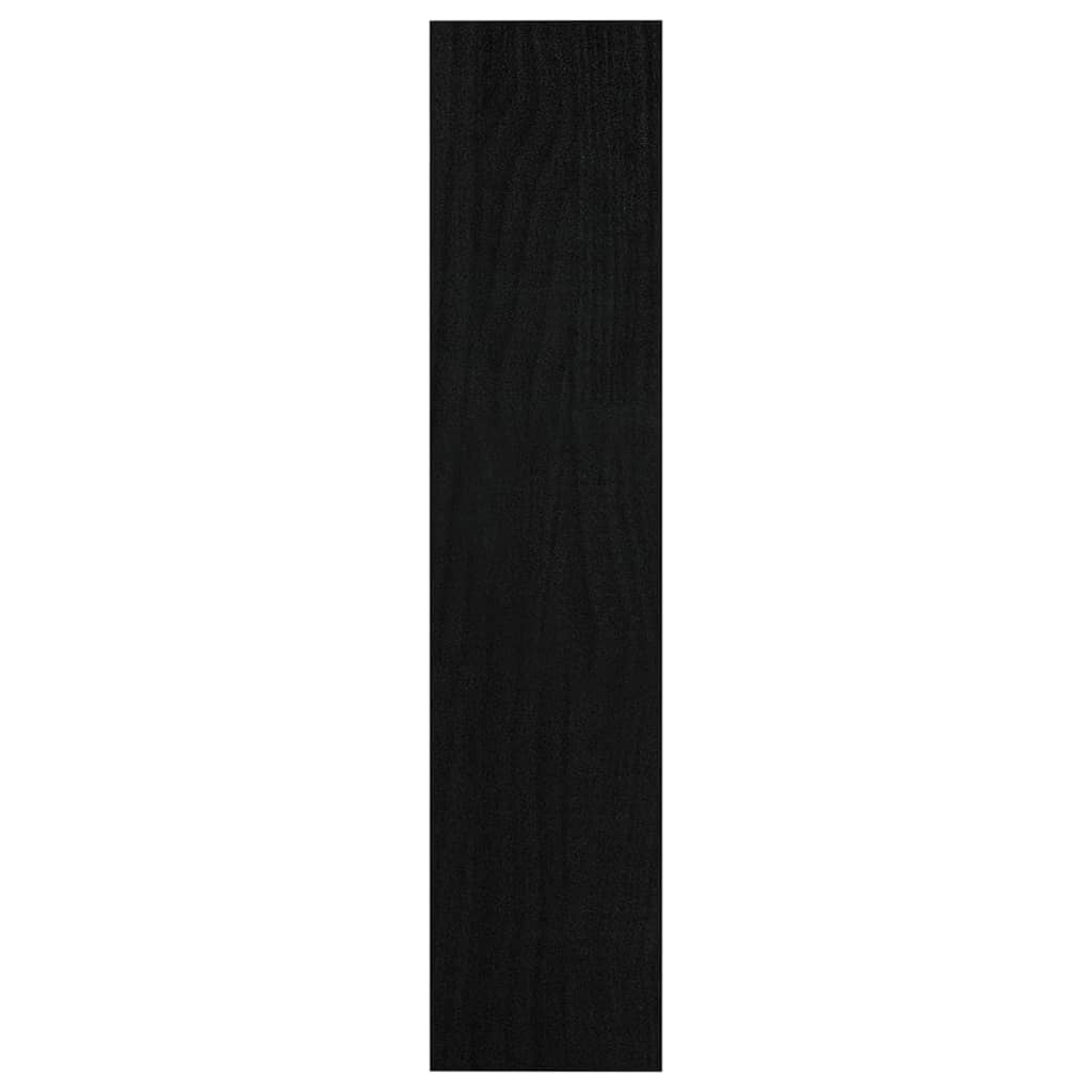 vidaXL bogskab/rumdeler 100x30x135,5 cm massivt fyrretræ sort
