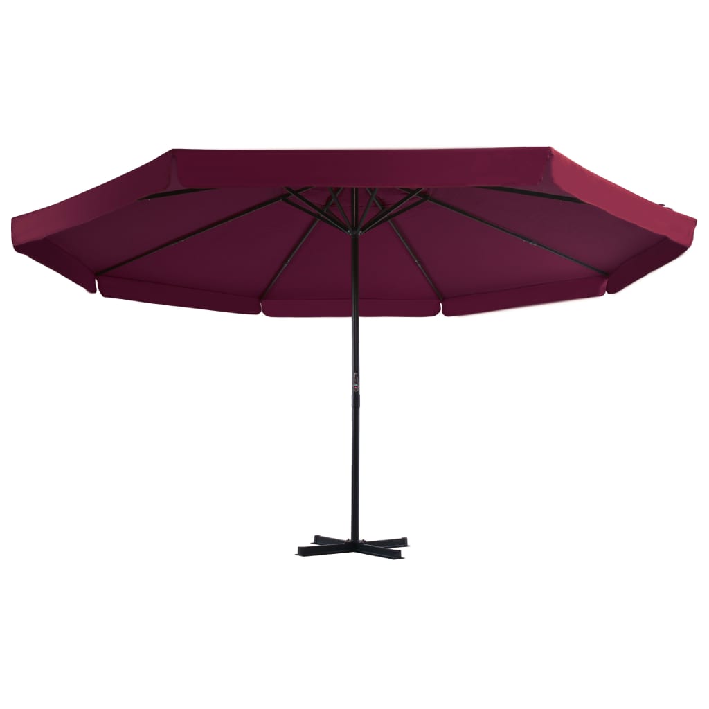 vidaXL udendørs parasol med aluminiumsstang 500 cm bordeauxrød