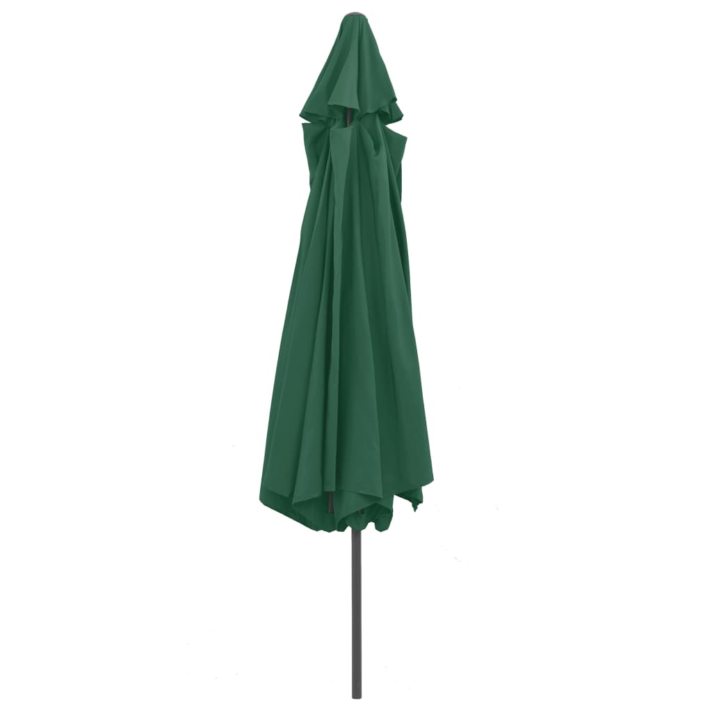 vidaXL udendørs parasol med metalstang 400 cm grøn