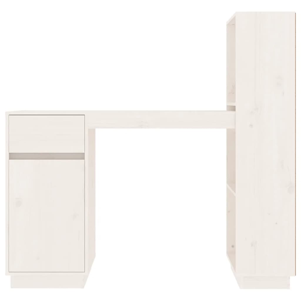 vidaXL skrivebord 110x53x117 cm massivt fyrretræ hvid