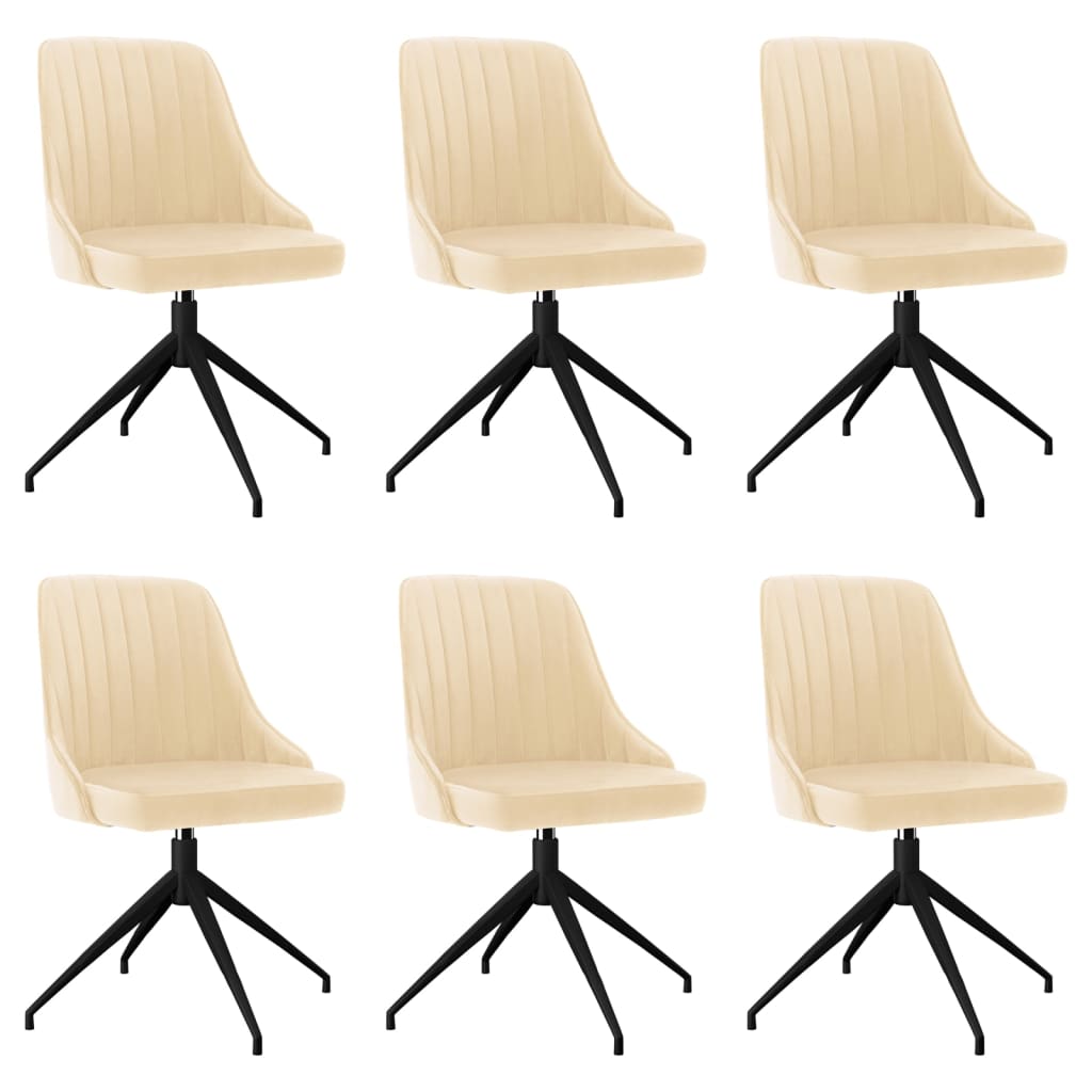 vidaXL spisebordsstole 6 stk. fløjl cremefarvet