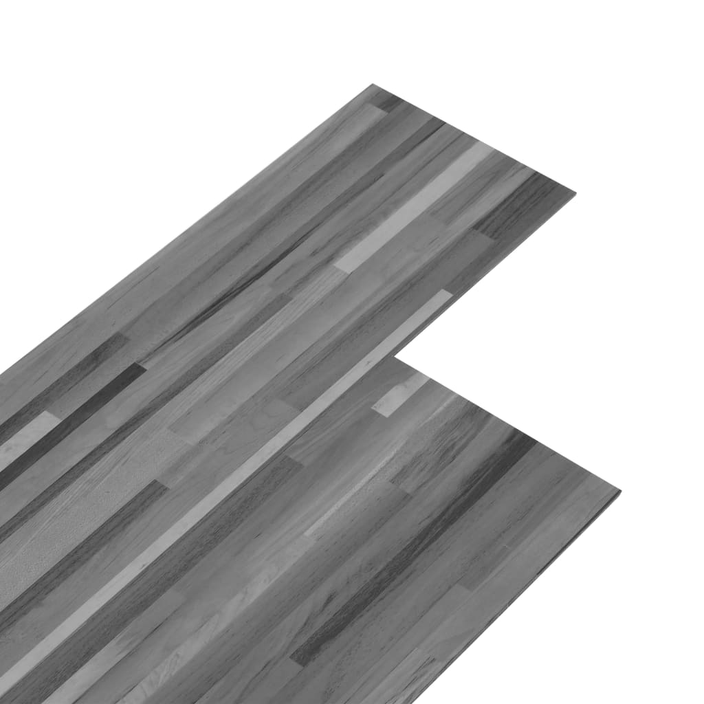 vidaXL selvhæftende PVC-gulvplanker 5,21 m² 2 mm gråstribet